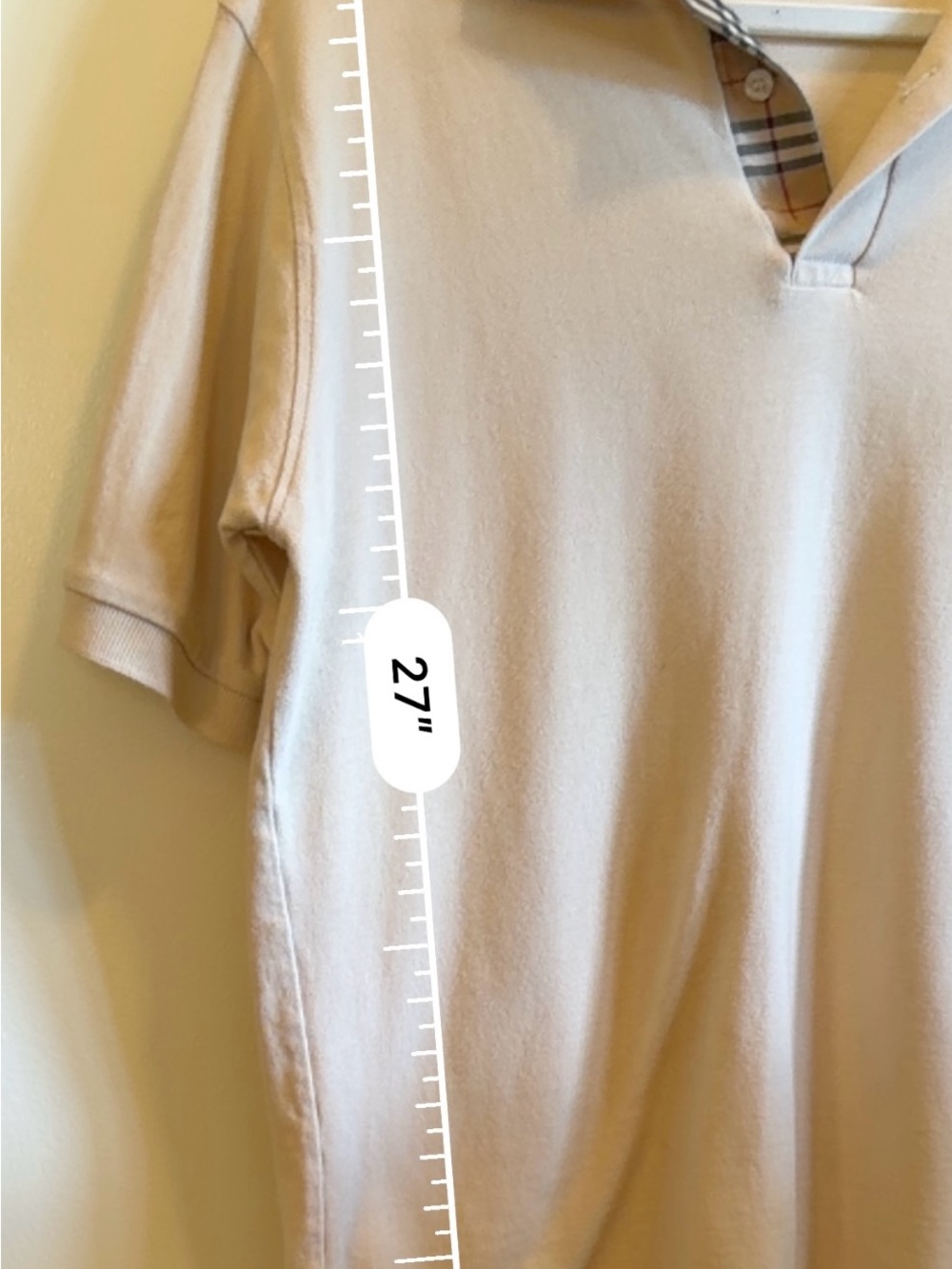 Burberry Beige Polo with Signature Check Placket - Picture 7 of 7